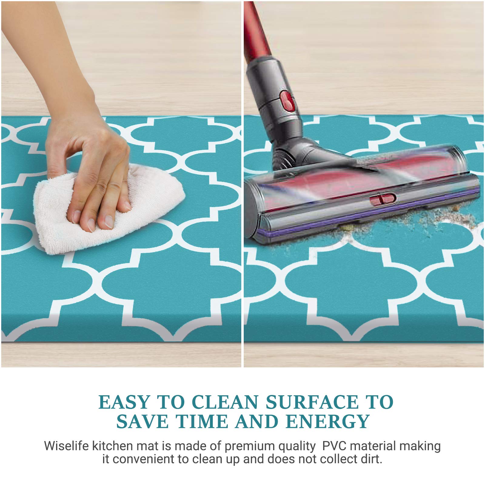 Wiselife Kitchen Mat Cushioned Anti-Fatigue Kitchen Rug,17.3''X 39'',Non Slip Waterproof Kitchen Mats And Rugs Heavy Duty Pvc Er